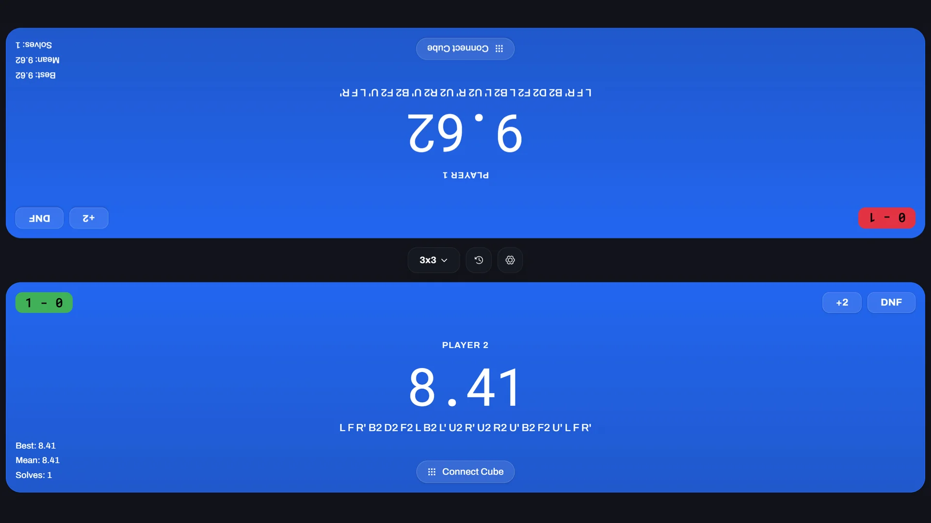 A Battle round on one screen: 8.41 beats 9.62